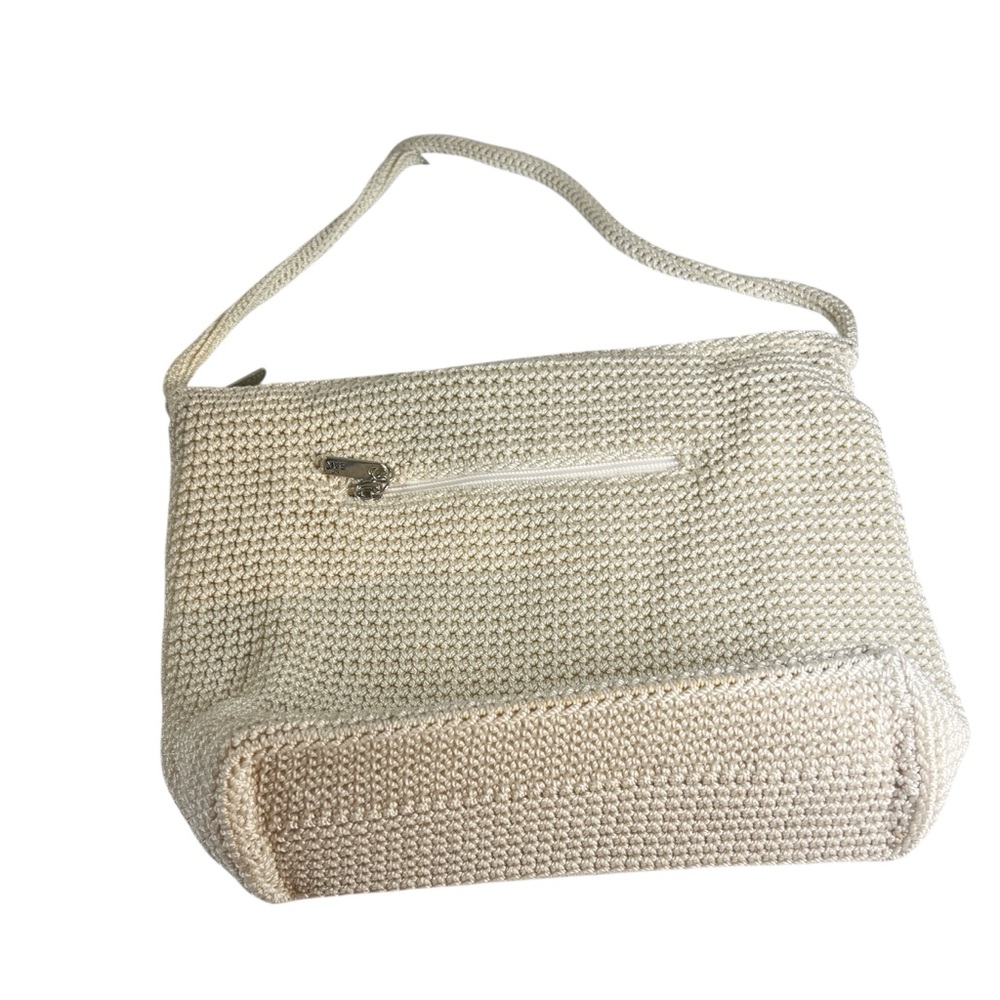 The Sak Cream Knit Shoulder Bag EUC Spring Summer Festival Vacation Neutral - Picture 3 of 4
